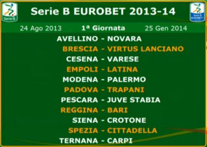 Serie B, calendario 2013-2014: la prima giornata